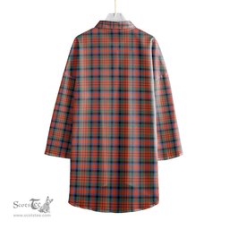 ScotsTee Shop Scottish MacDuff Ancient Clan Crest Tartan Womens Elbow Sleeve Chiffon Shirt