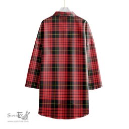 ScotsTee Shop Scottish MacQueen Modern Clan Tartan Womens Elbow Sleeve Chiffon Shirt