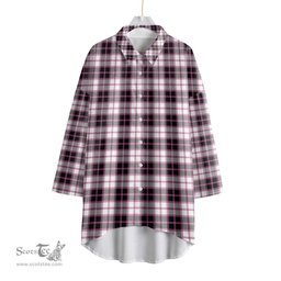 ScotsTee Shop Scottish MacPherson Hunting Modern Clan Tartan Womens Elbow Sleeve Chiffon Shirt