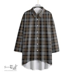 ScotsTee Shop Scottish MacKay Weathered Clan Tartan Womens Elbow Sleeve Chiffon Shirt