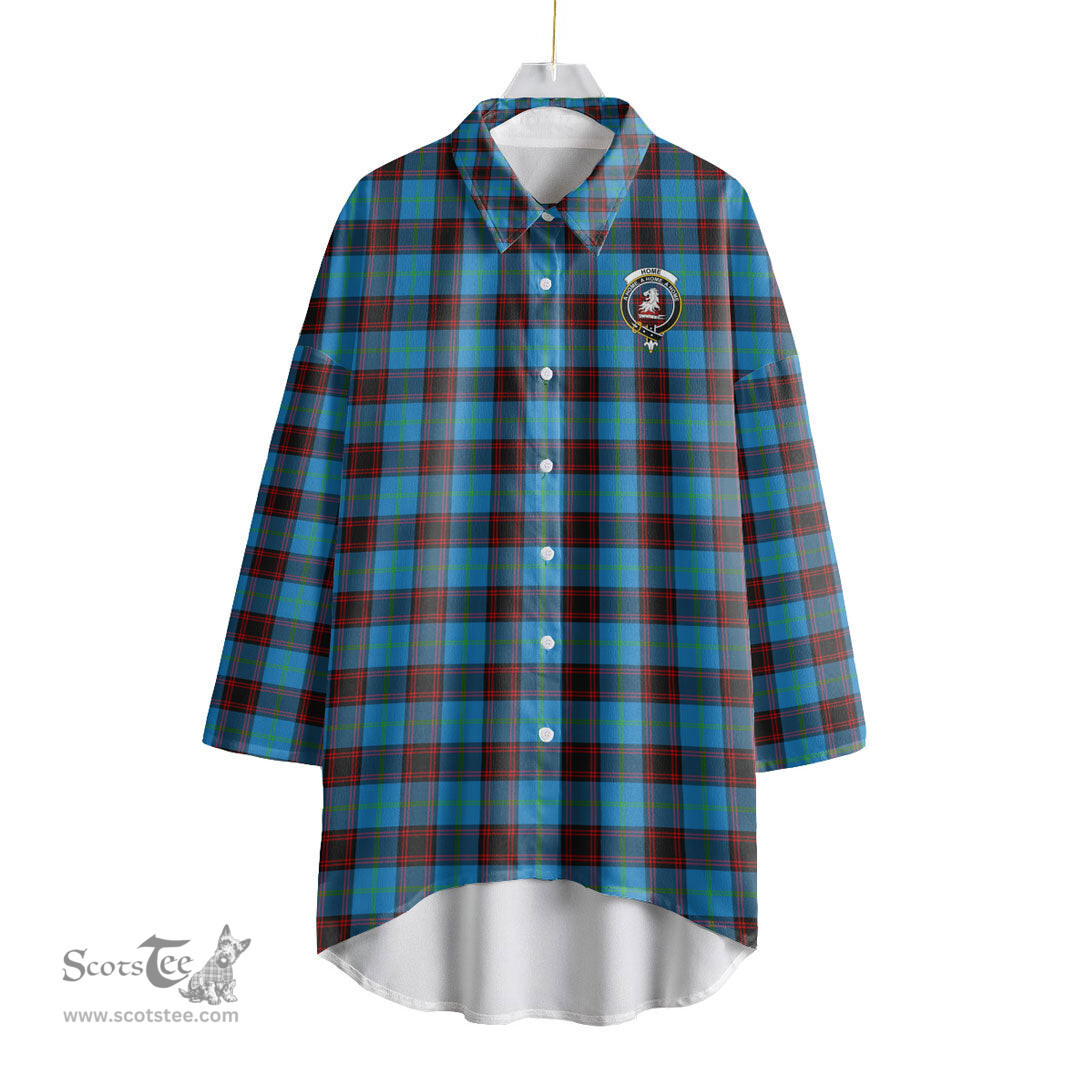 ScotsTee Shop Scottish Home Ancient Clan Crest Tartan Womens Elbow Sleeve Chiffon Shirt
