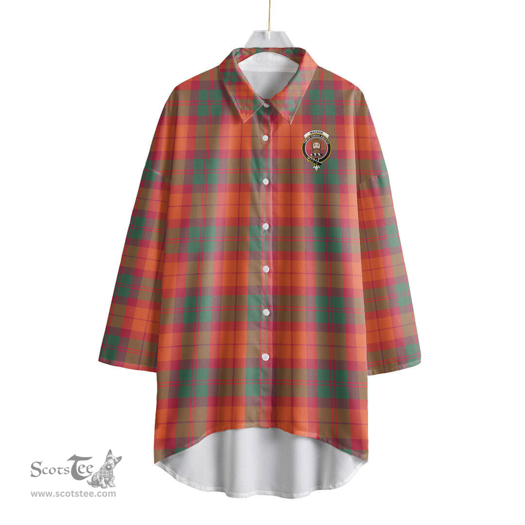 ScotsTee Shop Scottish MacNab Ancient Clan Crest Tartan Womens Elbow Sleeve Chiffon Shirt