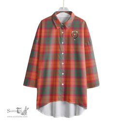 ScotsTee Shop Scottish MacNab Ancient Clan Crest Tartan Womens Elbow Sleeve Chiffon Shirt