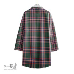 ScotsTee Shop Scottish MacFarlane Hunting Modern Clan Tartan Womens Elbow Sleeve Chiffon Shirt