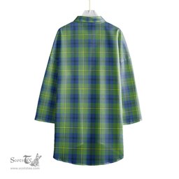 ScotsTee Shop Scottish Johnston Ancient Clan Tartan Womens Elbow Sleeve Chiffon Shirt