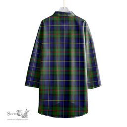 ScotsTee Shop Scottish MacLeod of Harris Modern Clan Crest Tartan Womens Elbow Sleeve Chiffon Shirt