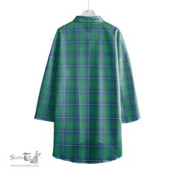 ScotsTee Shop Scottish Irvine Ancient Clan Crest Tartan Womens Elbow Sleeve Chiffon Shirt