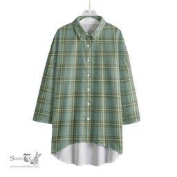 ScotsTee Shop Scottish Kelly Dress Clan Tartan Womens Elbow Sleeve Chiffon Shirt