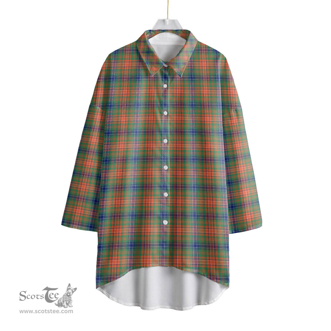 ScotsTee Shop Scottish Wilson Ancient Clan Tartan Womens Elbow Sleeve Chiffon Shirt