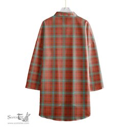 ScotsTee Shop Scottish Morrison Red Ancient Clan Tartan Womens Elbow Sleeve Chiffon Shirt