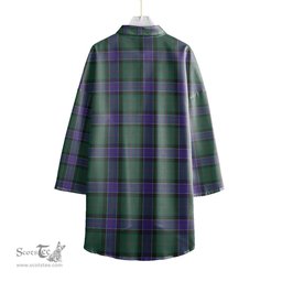 ScotsTee Shop Scottish Sinclair Hunting Modern Clan Tartan Womens Elbow Sleeve Chiffon Shirt