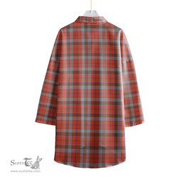 ScotsTee Shop Scottish Robertson Weathered Clan Tartan Womens Elbow Sleeve Chiffon Shirt