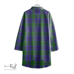 ScotsTee Shop Scottish Strachan Clan Tartan Womens Elbow Sleeve Chiffon Shirt