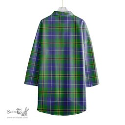 ScotsTee Shop Scottish Turnbull Hunting Clan Tartan Womens Elbow Sleeve Chiffon Shirt