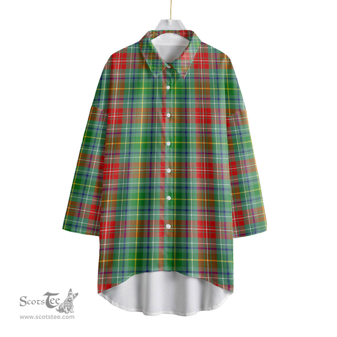ScotsTee Shop Scottish Muirhead Clan Tartan Womens Elbow Sleeve Chiffon Shirt