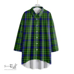 ScotsTee Shop Scottish Rollo Modern Clan Tartan Womens Elbow Sleeve Chiffon Shirt