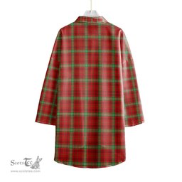 ScotsTee Shop Scottish Morrison Red Modern Clan Tartan Womens Elbow Sleeve Chiffon Shirt