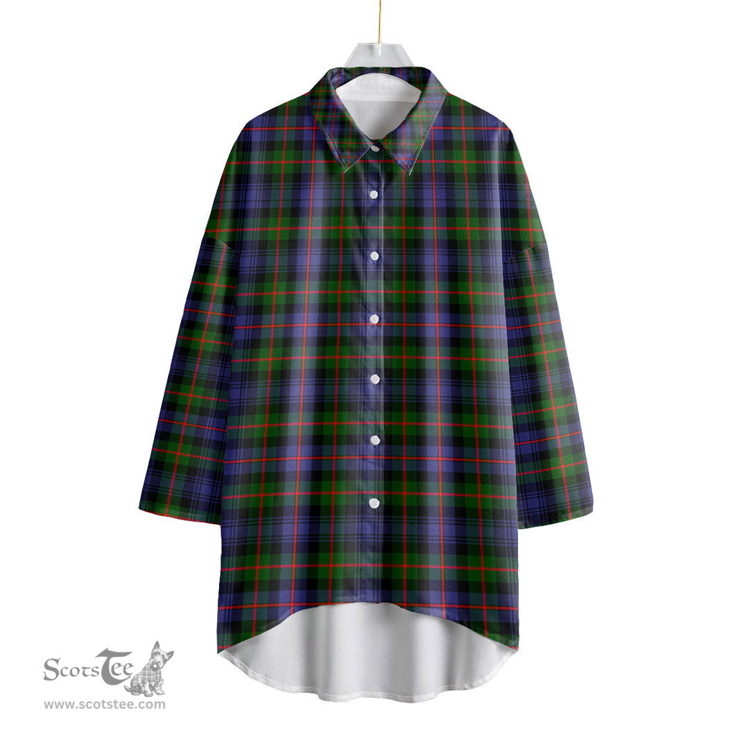ScotsTee Shop Scottish Murray of Atholl Modern Clan Tartan Womens Elbow Sleeve Chiffon Shirt