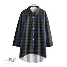 ScotsTee Shop Scottish Murray of Atholl Modern Clan Tartan Womens Elbow Sleeve Chiffon Shirt