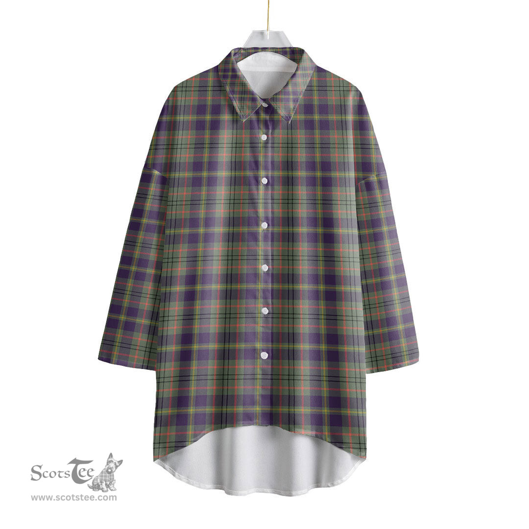 ScotsTee Shop Scottish Taylor Weathered Clan Tartan Womens Elbow Sleeve Chiffon Shirt