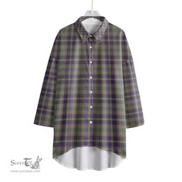 ScotsTee Shop Scottish Taylor Weathered Clan Tartan Womens Elbow Sleeve Chiffon Shirt