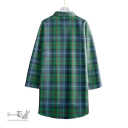 ScotsTee Shop Scottish Urquhart Ancient Clan Crest Tartan Womens Elbow Sleeve Chiffon Shirt