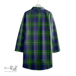 ScotsTee Shop Scottish Oliphant Modern Clan Tartan Womens Elbow Sleeve Chiffon Shirt