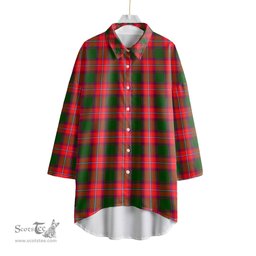 ScotsTee Shop Scottish Rattray Modern Clan Tartan Womens Elbow Sleeve Chiffon Shirt