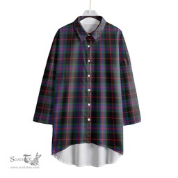 ScotsTee Shop Scottish Nairn Clan Tartan Womens Elbow Sleeve Chiffon Shirt
