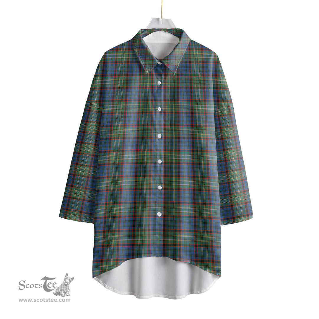 ScotsTee Shop Scottish Nicolson Hunting Ancient Clan Tartan Womens Elbow Sleeve Chiffon Shirt