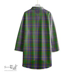 ScotsTee Shop Scottish Strange of Balkaskie Clan Tartan Womens Elbow Sleeve Chiffon Shirt