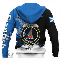ScotsTee Shop Scottish Clelland Modern Clan Crest Scottish Lion Brush Scotland Hoodie