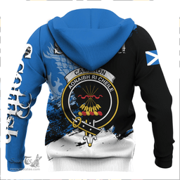 ScotsTee Shop Scottish Cameron of Erracht Weathered Clan Crest Scottish Lion Brush Scotland Hoodie