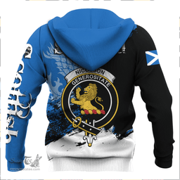 ScotsTee Shop Scottish Nicolson Modern Clan Crest Scottish Lion Brush Scotland Hoodie
