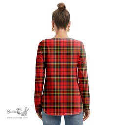 ScotsTee Shop Scottish Brodie Modern Clan Tartan Womens V Neck Lace Up Criss Cross Sweatshirt