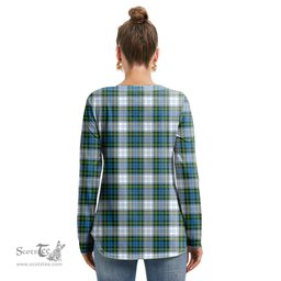 ScotsTee Shop Scottish Campbell Dress Clan Tartan Womens V Neck Lace Up Criss Cross Sweatshirt