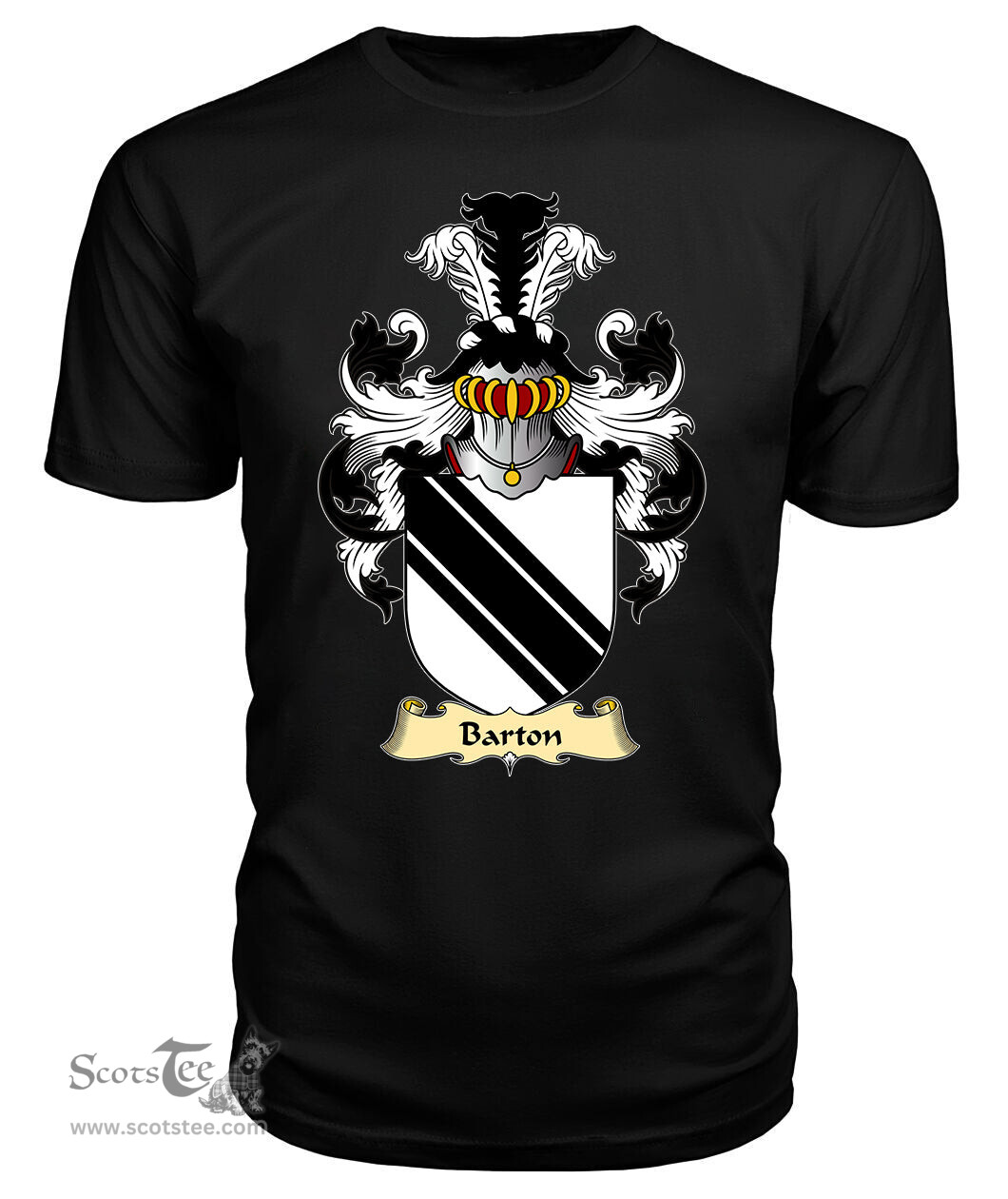 Barton (Lords of Barton, Flint) Coat Of Arms Family Crest Wales V23 T Shirt ScotsTee Shop