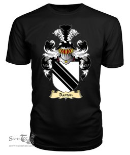 Barton (Lords of Barton, Flint) Coat Of Arms Family Crest Wales V23 T Shirt ScotsTee Shop