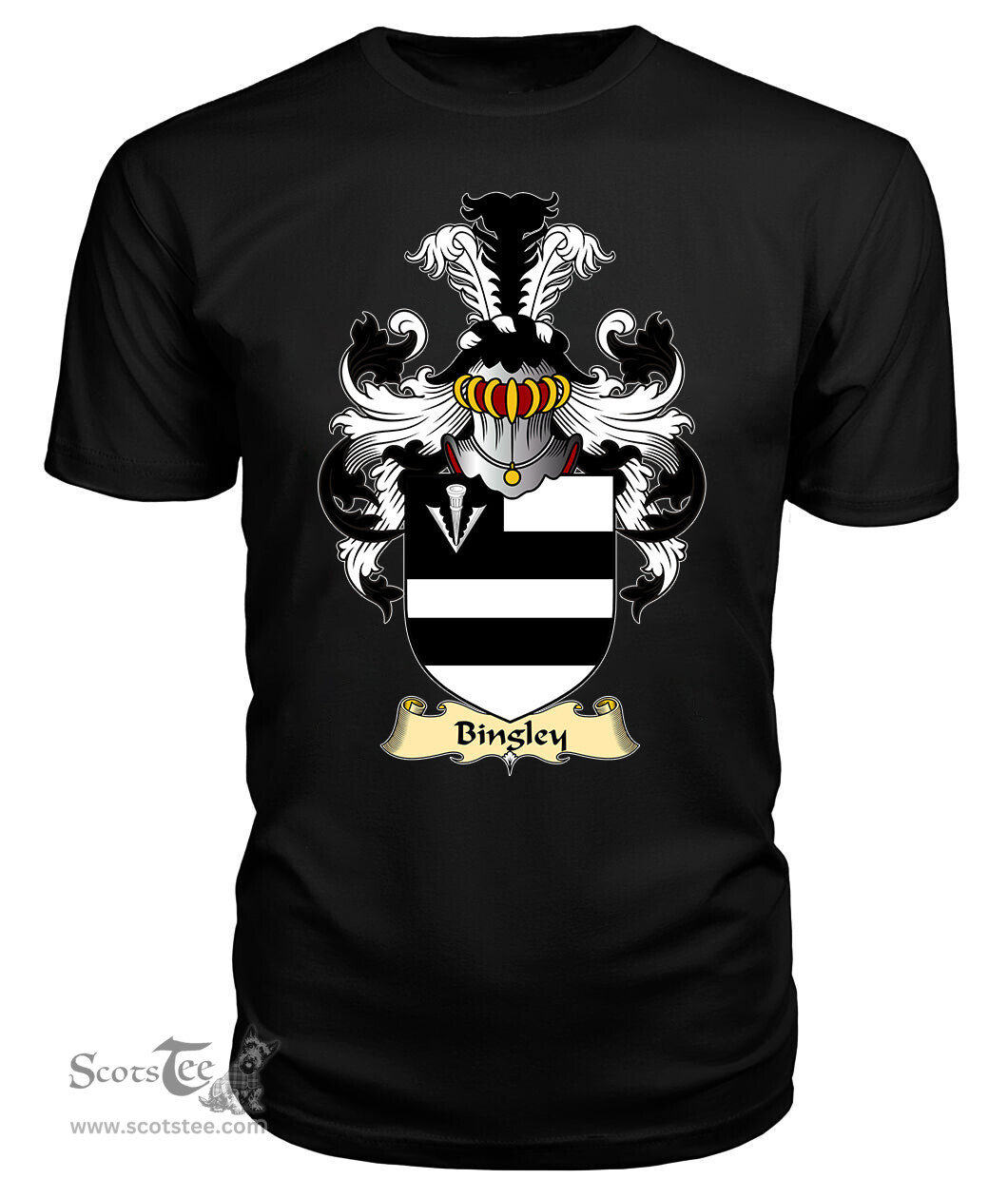 Bingley (of Flint) Coat Of Arms Family Crest Wales V23 T Shirt ScotsTee Shop