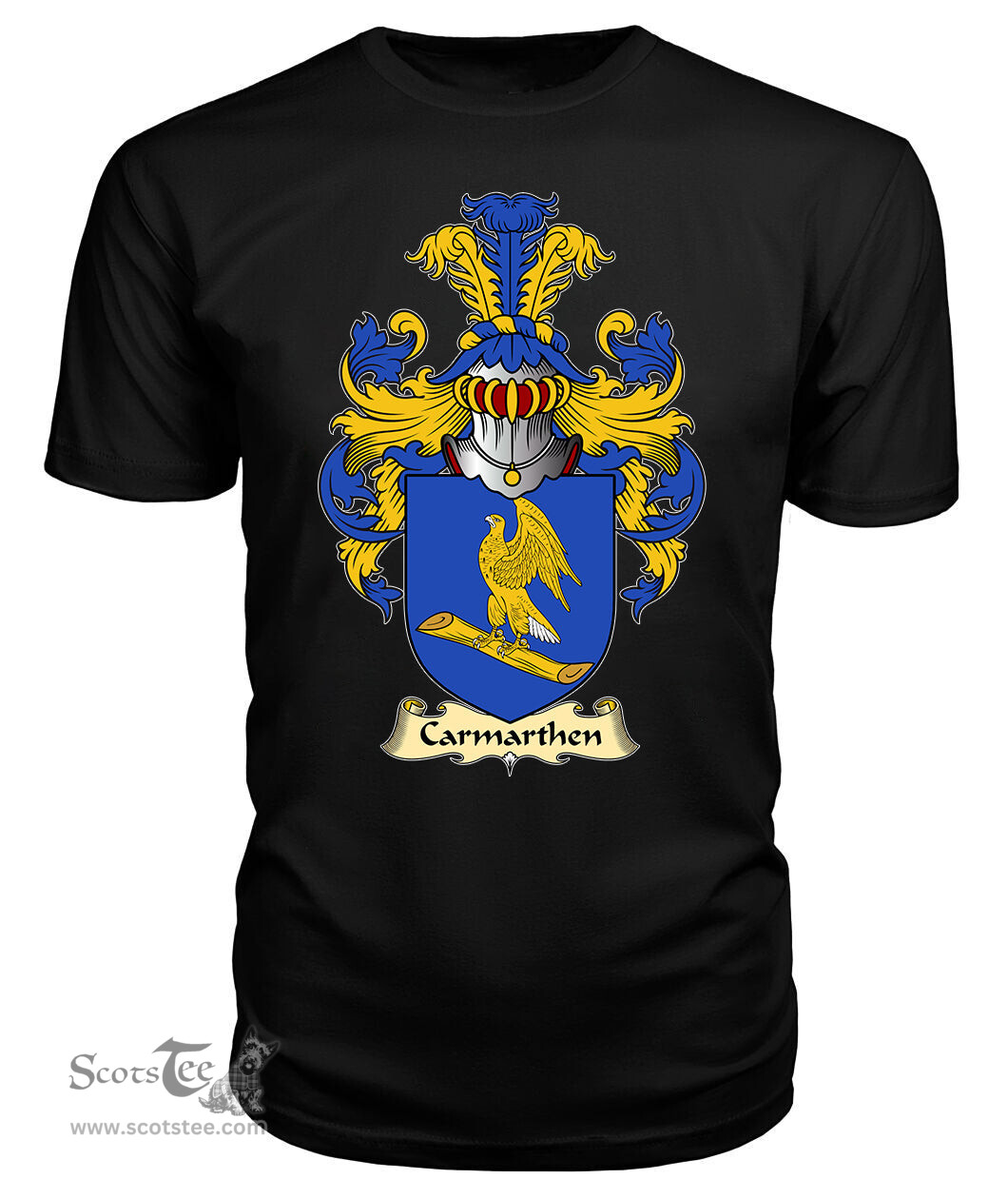 Carmarthen (Priory of St John the Evangelist) Coat Of Arms Family Crest Wales V23 T Shirt ScotsTee Shop