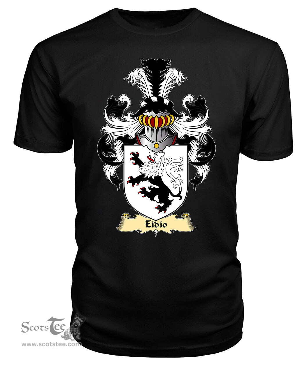 Eidio (WYLLT -Lord of Llywel, Breconshire) Coat Of Arms Family Crest Wales V23 T Shirt ScotsTee Shop