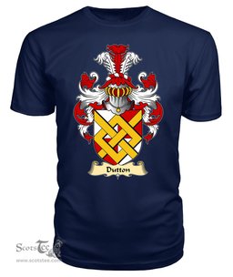 Dutton (of Dutton of Cheshire) Coat Of Arms Family Crest Wales V23 T Shirt ScotsTee Shop