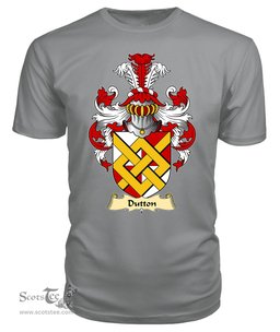 Dutton (of Dutton of Cheshire) Coat Of Arms Family Crest Wales V23 T Shirt ScotsTee Shop