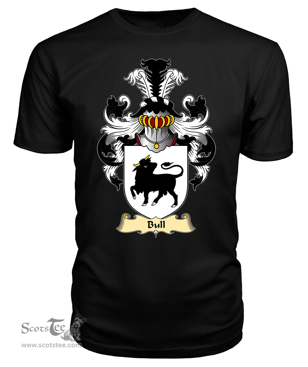 Bull (of Oswestry) Coat Of Arms Family Crest Wales V23 T Shirt ScotsTee Shop