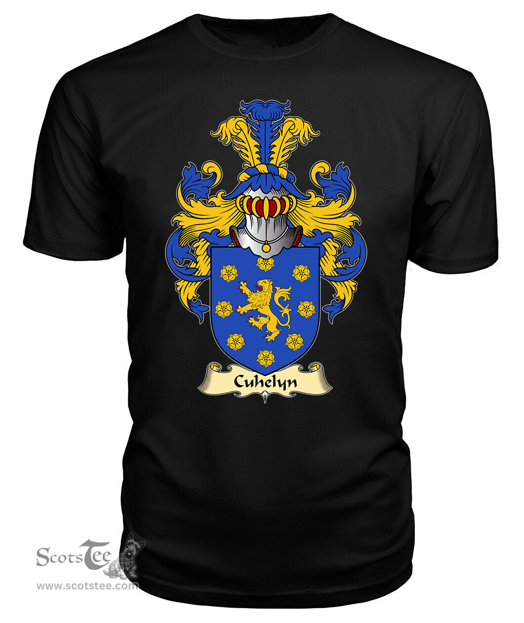 Cuhelyn (FARDD -of Cemais, Pembrokeshire) Coat Of Arms Family Crest Wales V23 T Shirt ScotsTee Shop
