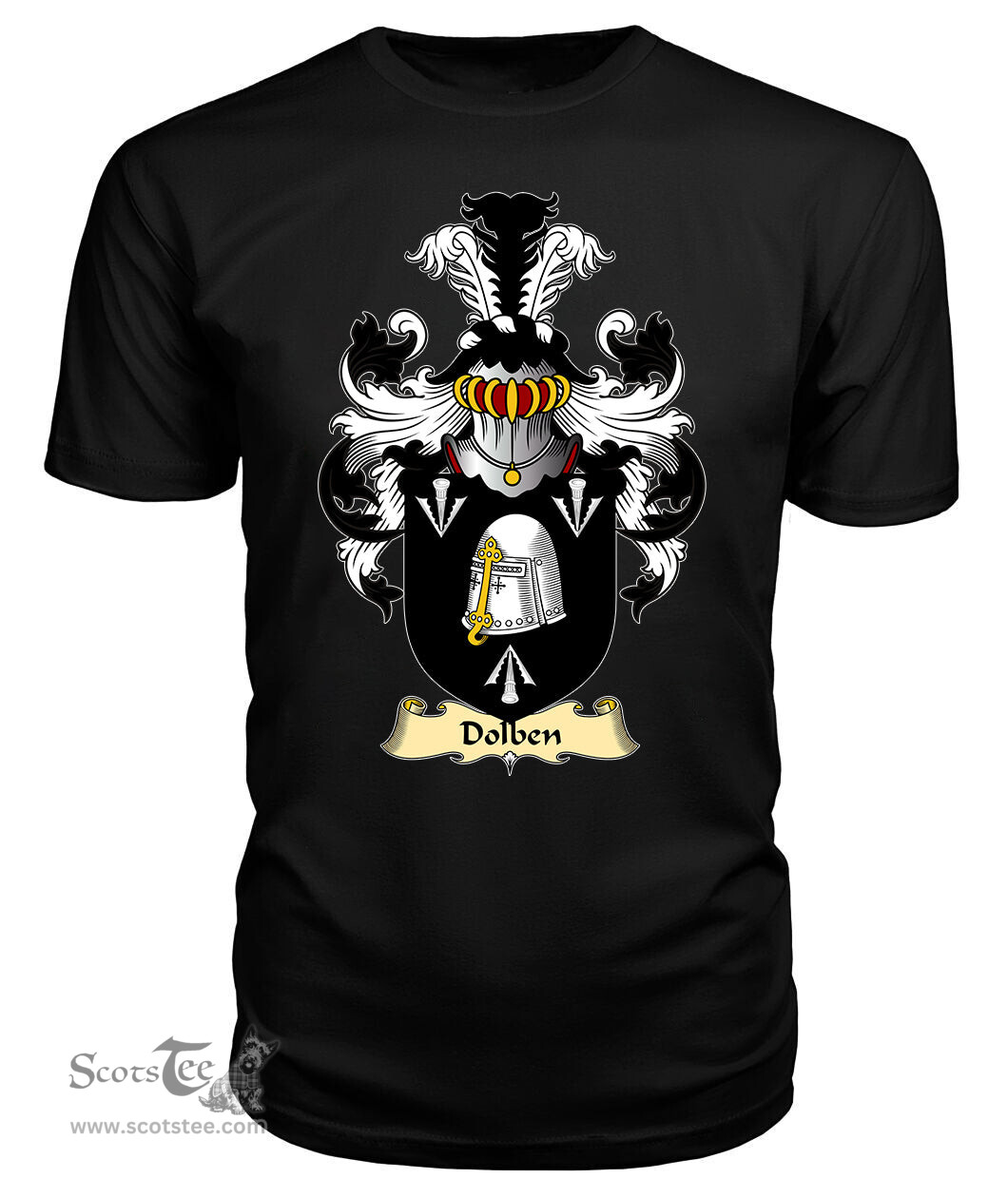 Dolben (of Segrwyd, Denbighshire) Coat Of Arms Family Crest Wales V23 T Shirt ScotsTee Shop
