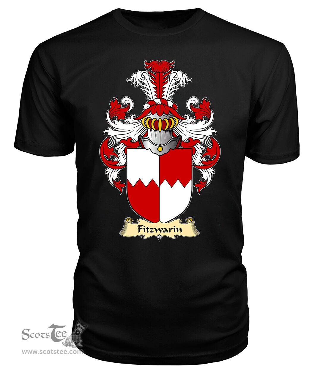 Fitzwarin (Lords of Whittington) Coat Of Arms Family Crest Wales V23 T Shirt ScotsTee Shop