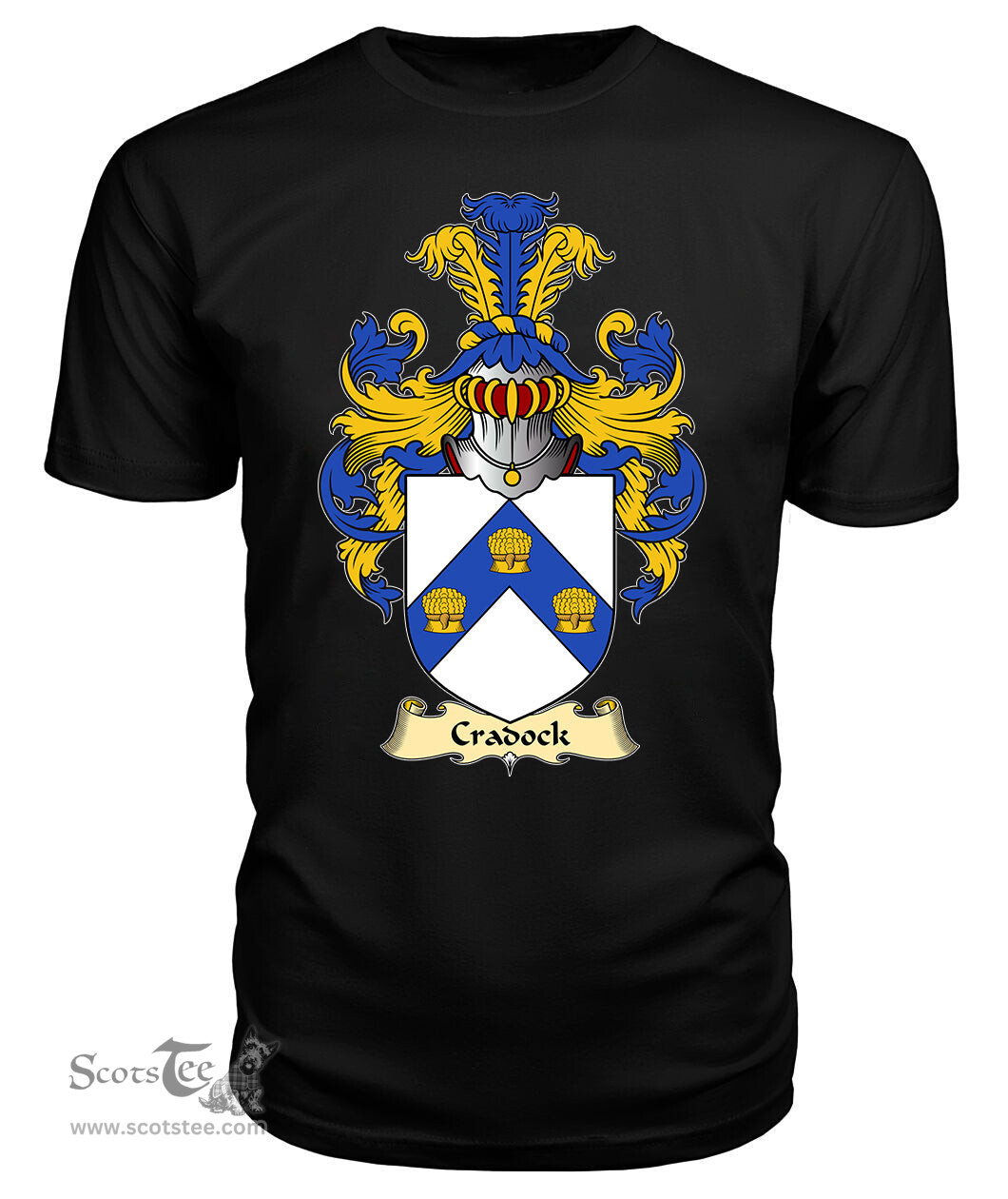 Cradock (of Newton, Pembrokeshire) Coat Of Arms Family Crest Wales V23 T Shirt ScotsTee Shop