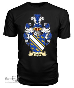 Delabere (of Kinnersley and Tibberton, Herefordshire) Coat Of Arms Family Crest Wales V23 T Shirt ScotsTee Shop