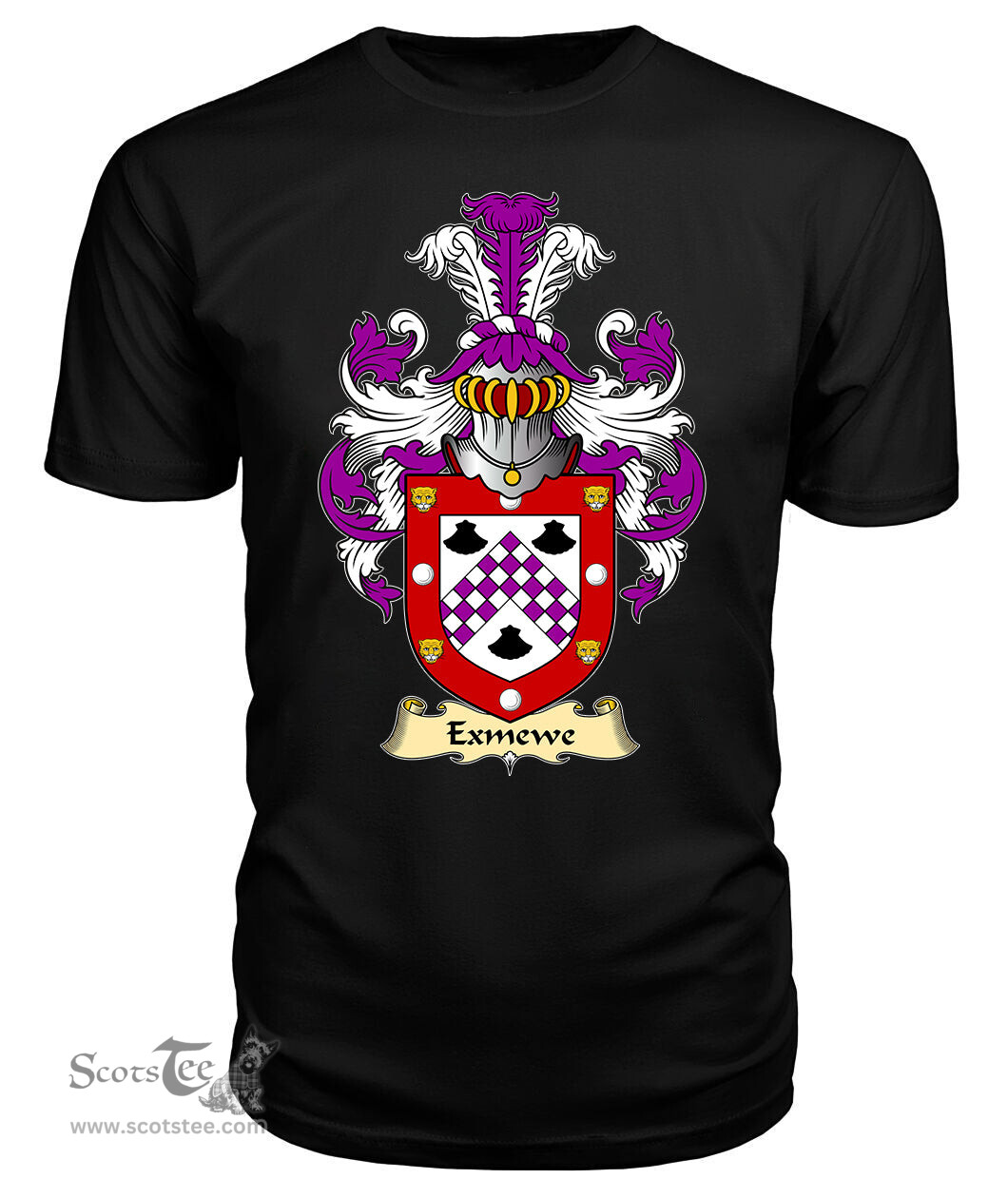 Exmewe (of Ruthin, Denbighshire) Coat Of Arms Family Crest Wales V23 T Shirt ScotsTee Shop